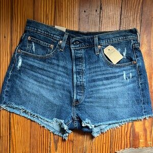 Levi’s Denim Blue Cut Off Jean Shorts